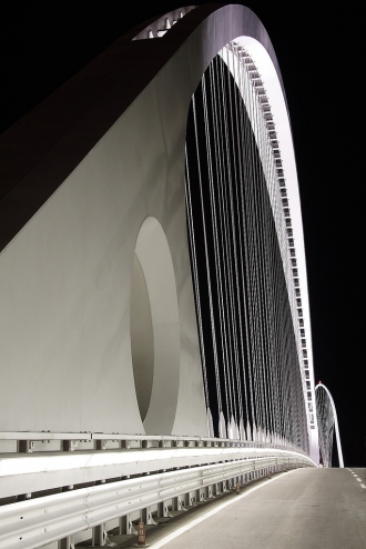 Central bridge at night